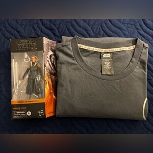 Star Wars Black T-Shirt 👕 Graphic Tee with Ahsoka Tano Figure